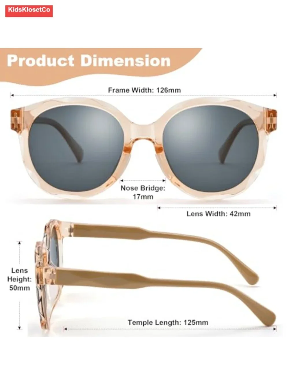 Kids Polarized Sunglasses TR90 Round Frame UV400 Protection Ages 3-8